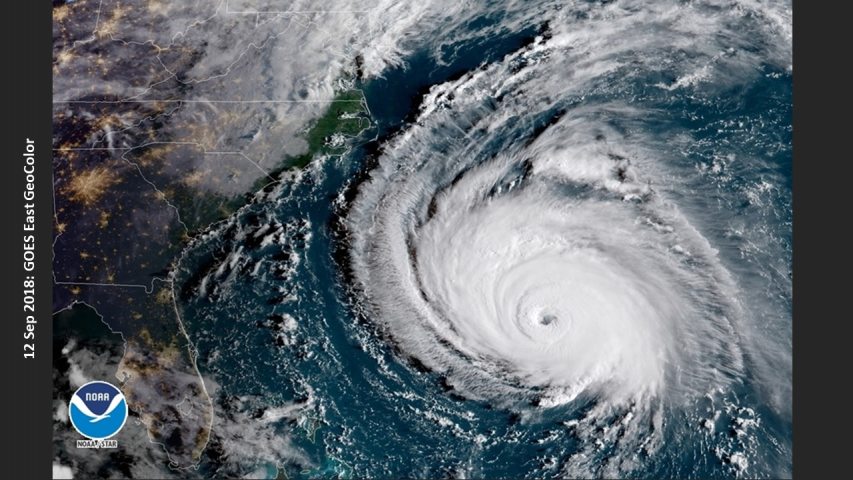 Hurricane Florence approaches the Carolinas.
