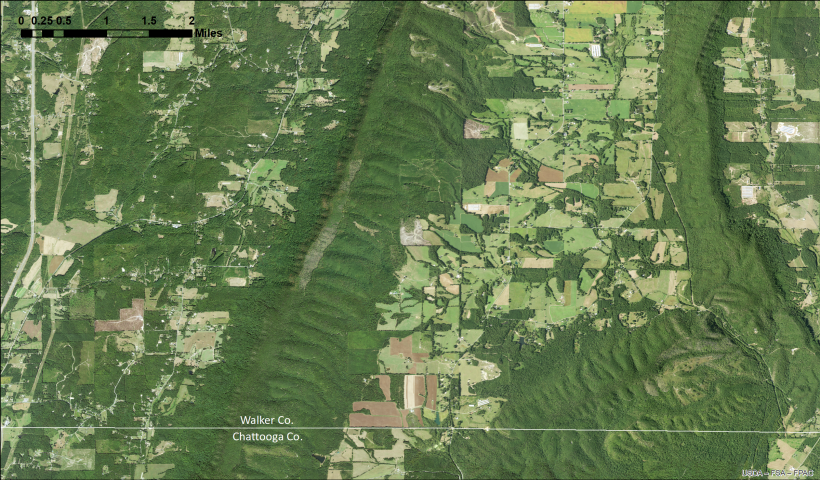2019 NAIP aerial imagery for Chattooga-Walker Counties