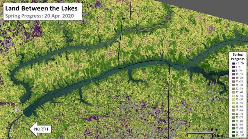 Land Between the Lakes Spring Progress (%)