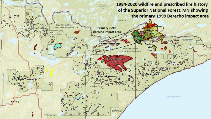 1999 Boundary Waters Canoe Area - Wildfires and prescribed fires