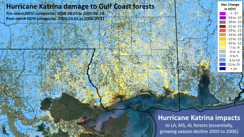 Regional impacts of Hurricanes Rita and Katrina (2005)