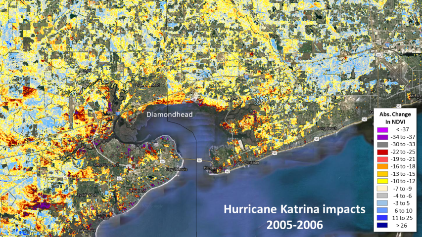 Local forest impacts from Hurricane Katrina in southern Mississippi