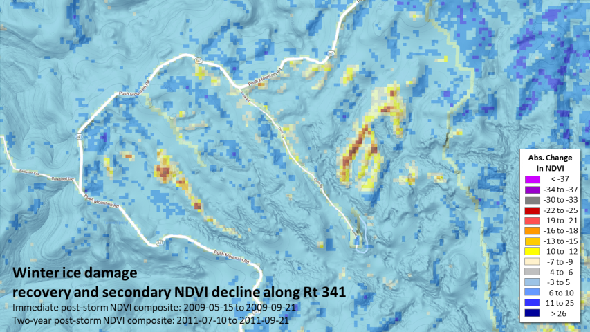 Two-year ice storm recovery and secondary NDVI decline on the Ozark- St Francis National Forest Arkansas