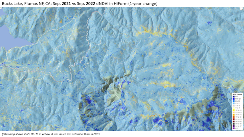 2022 Douglas-fir Tussock Moth defoliation in the Plumas National Forest, California