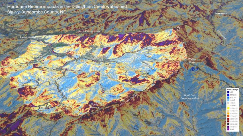 Hurricane Helene damage in the Southern Appalachians - Big Ivy