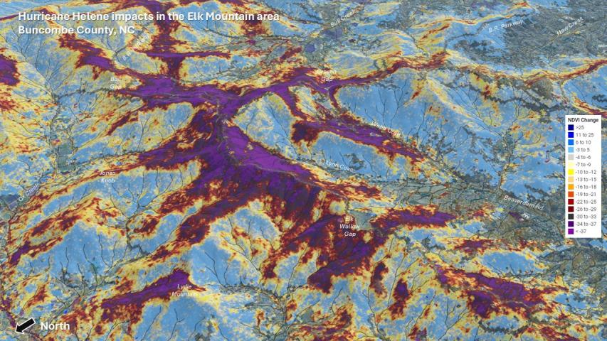 Hurricane Helene damage in the Southern Appalachians - Elk Mountains