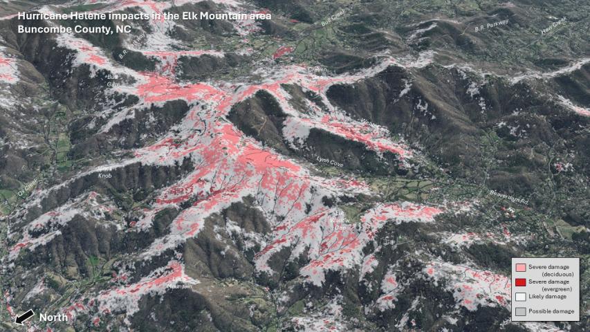 Hurricane Helene damage in the Southern Appalachians - Elk Mountains