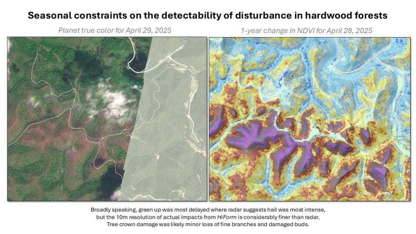 Hail affected conditions at the end of April 2025 near Decoy Kentucky.