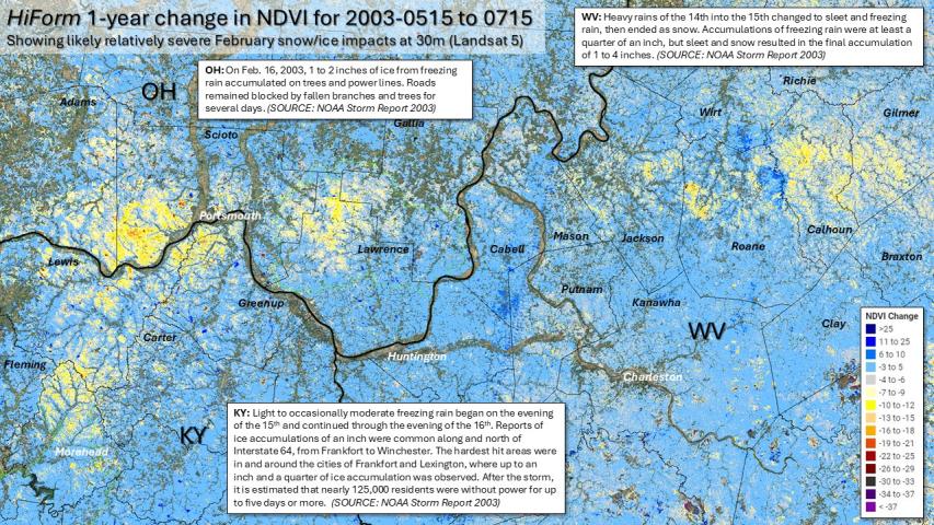 Local reports of ice damage from NOAA for KY, OH and WV