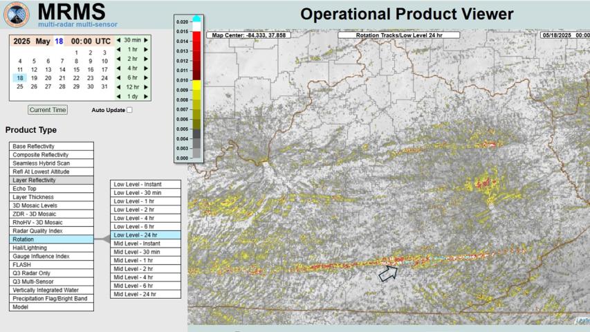 Somerset London tornado from NOAA MRMS radar